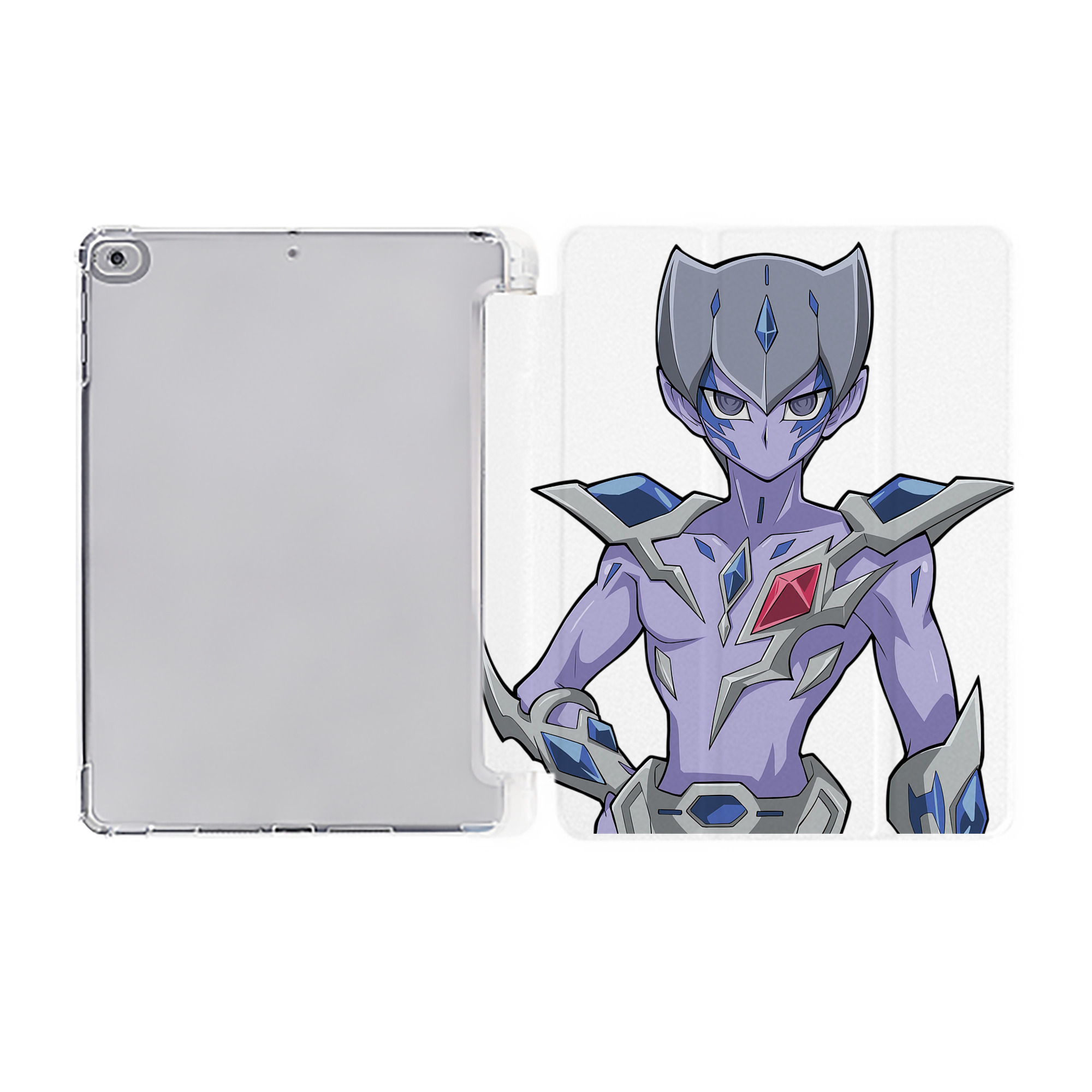 （画像用） 遊☆戯☆王 Yu-Gi-Oh! IPad ケース ペン収納付き 三つ折りスタンド PUレザー×シリコン 対応機種9.5/10.5/10.9インチ